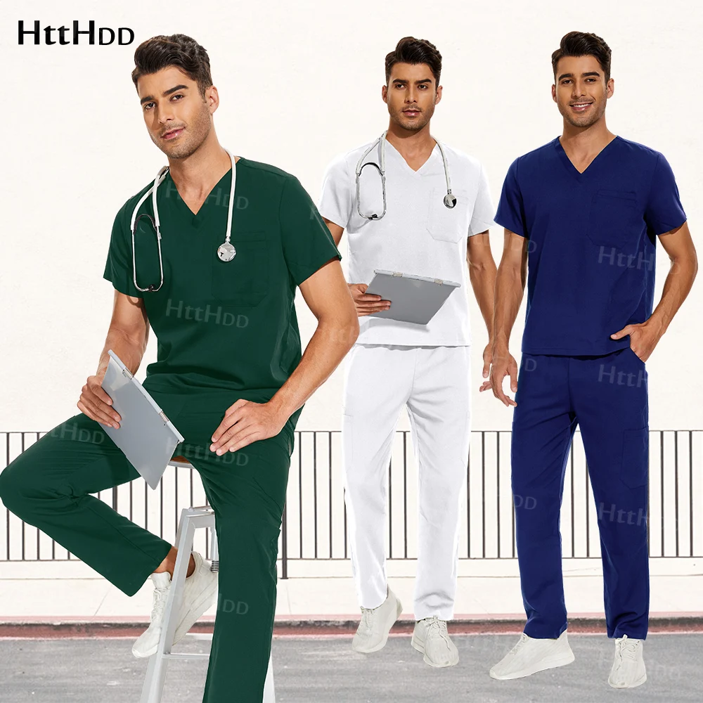 

Doctor Nurse Medical Uniforms Scrubs Sets Women Men 12 Colors Hot Sales Hospital Accessories Pediatric Nursing Dentist Scrub Set