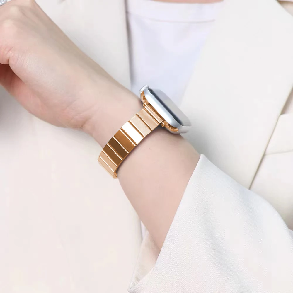 Slim stainless steel strap for apple watch band 41mm 40mm 38mm 45mm 44mm 42mm strap iwatch ultra ultra2 49mm series 9 8 7 6 5 se
