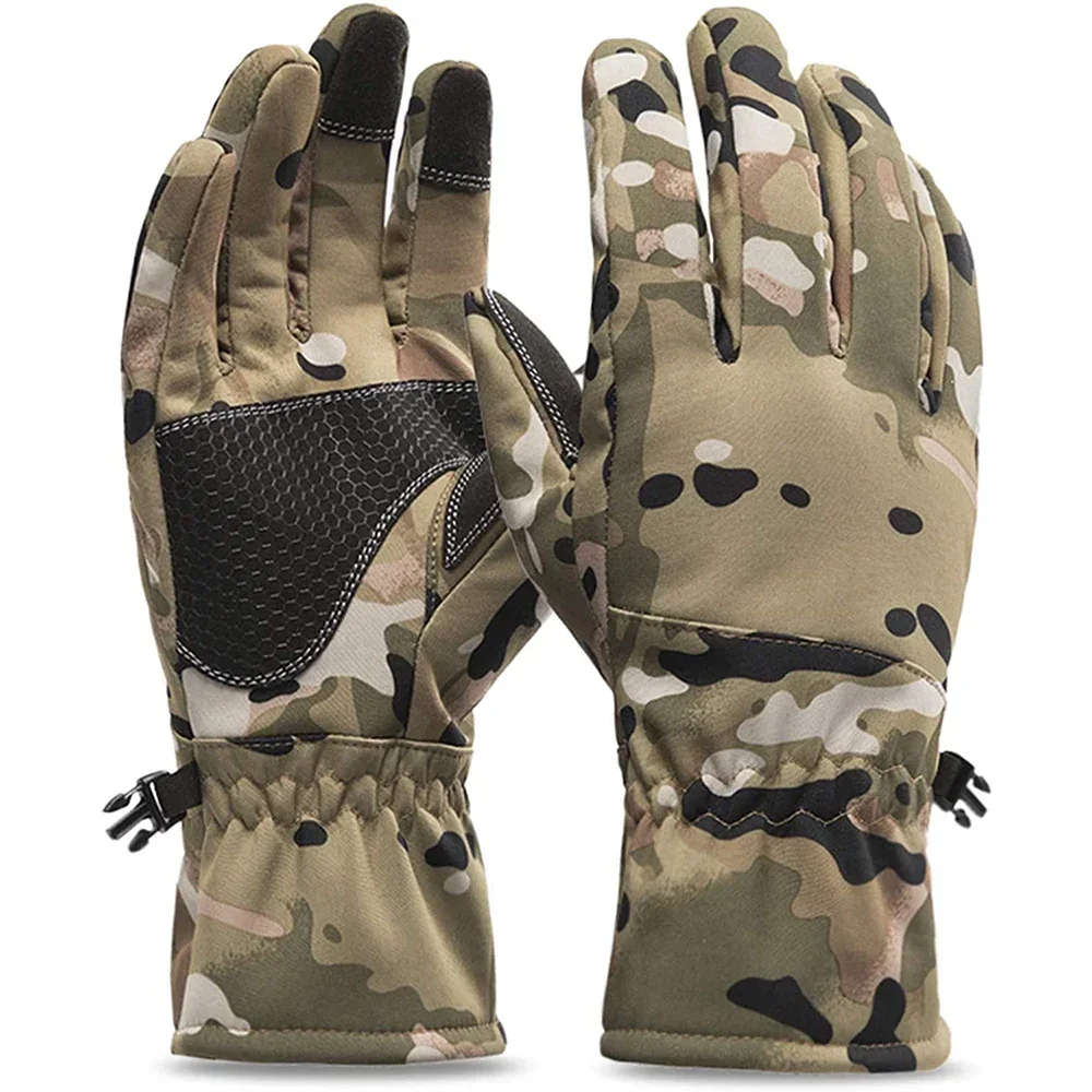 Winter Camouflage Jacht Handschoenen Warm Antislip Vissen Handschoenen Waterdichte Touch Screen Ski Camping Handschoenen