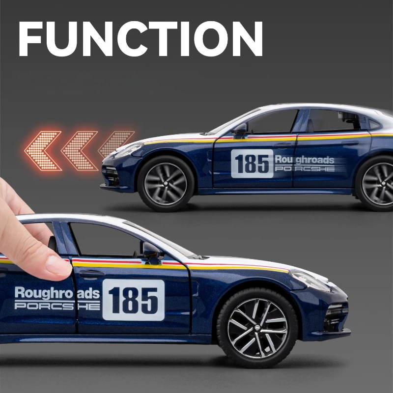 1:32 파나메라 레이싱카 고급 시뮬레이션 다이캐스트 메탈 합금 모델카 사운드 라이트 풀백 시리즈 컬렉션 어린이 장난감 선물