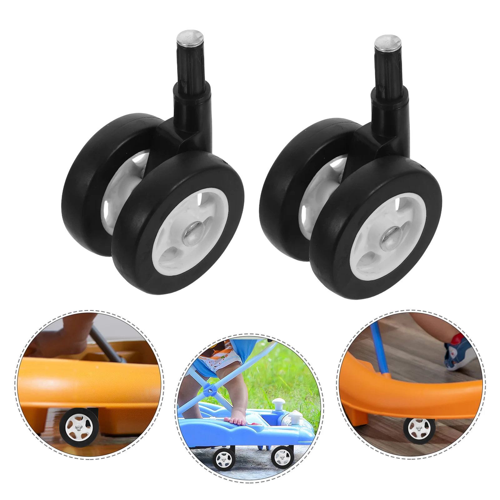 

4 Pcs Baby Stroller Wheel Walker Wheels Replacement Furniture Casters Toddler Walkers Wheels Removable Caster Baby Walker