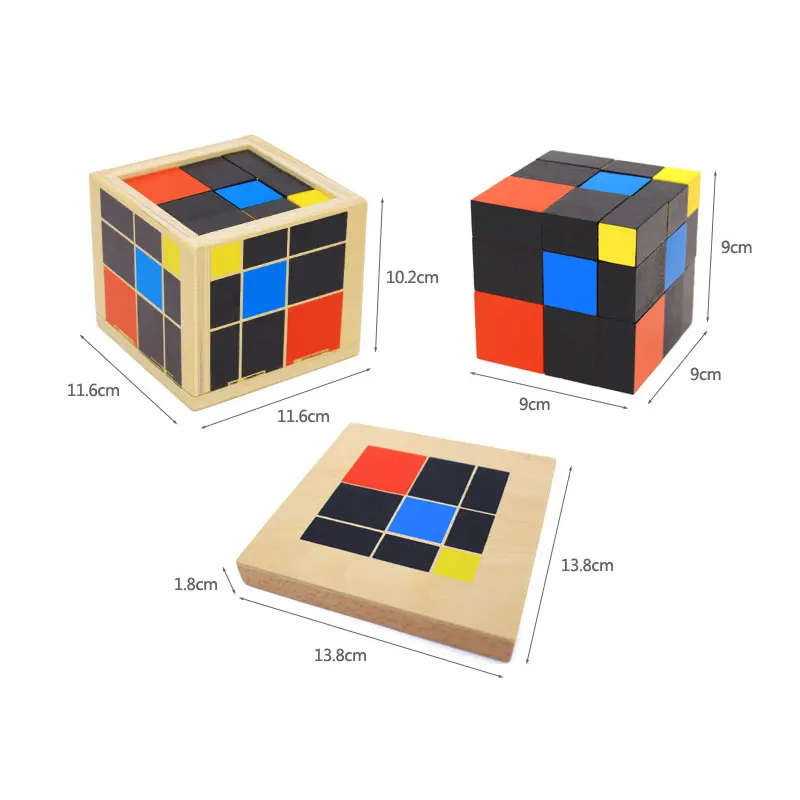 Montessori Math Materials Montessori Trinomial Cube Preschool Educational Learning Toys For Kids Juguetes Brinquedos MG1964H