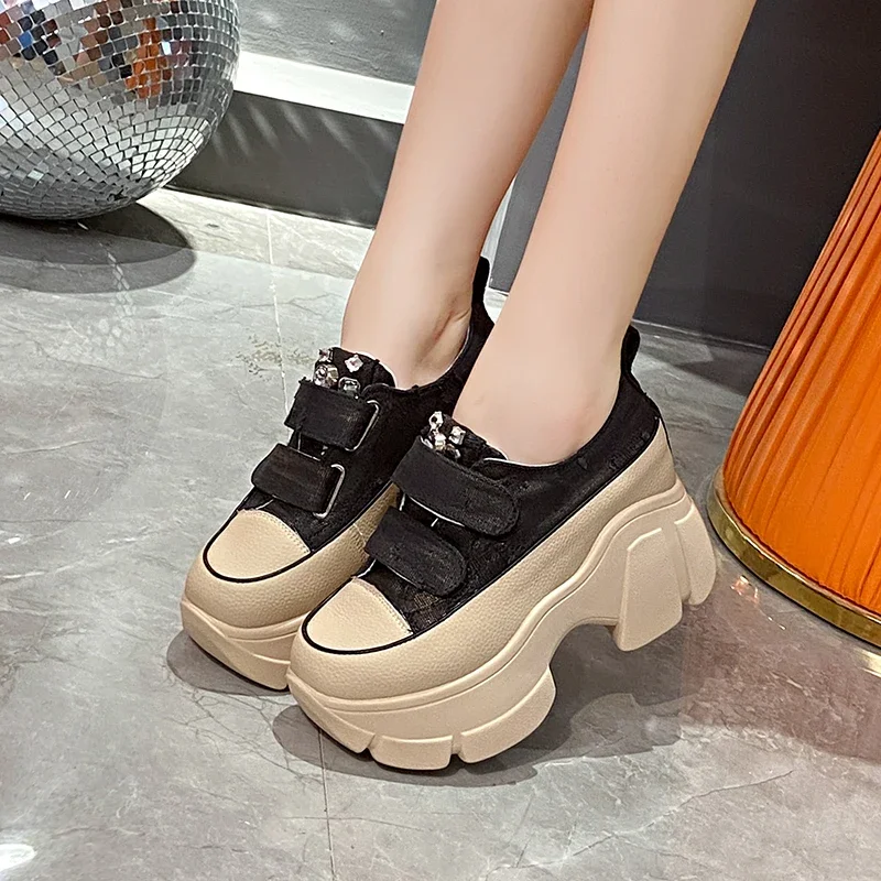 Shoes for Women 2023 High Quality Solid  Women\'s Vulcanize Shoes Outdoor Women Sneakers Flat Heel Platform Sneakers Preppy