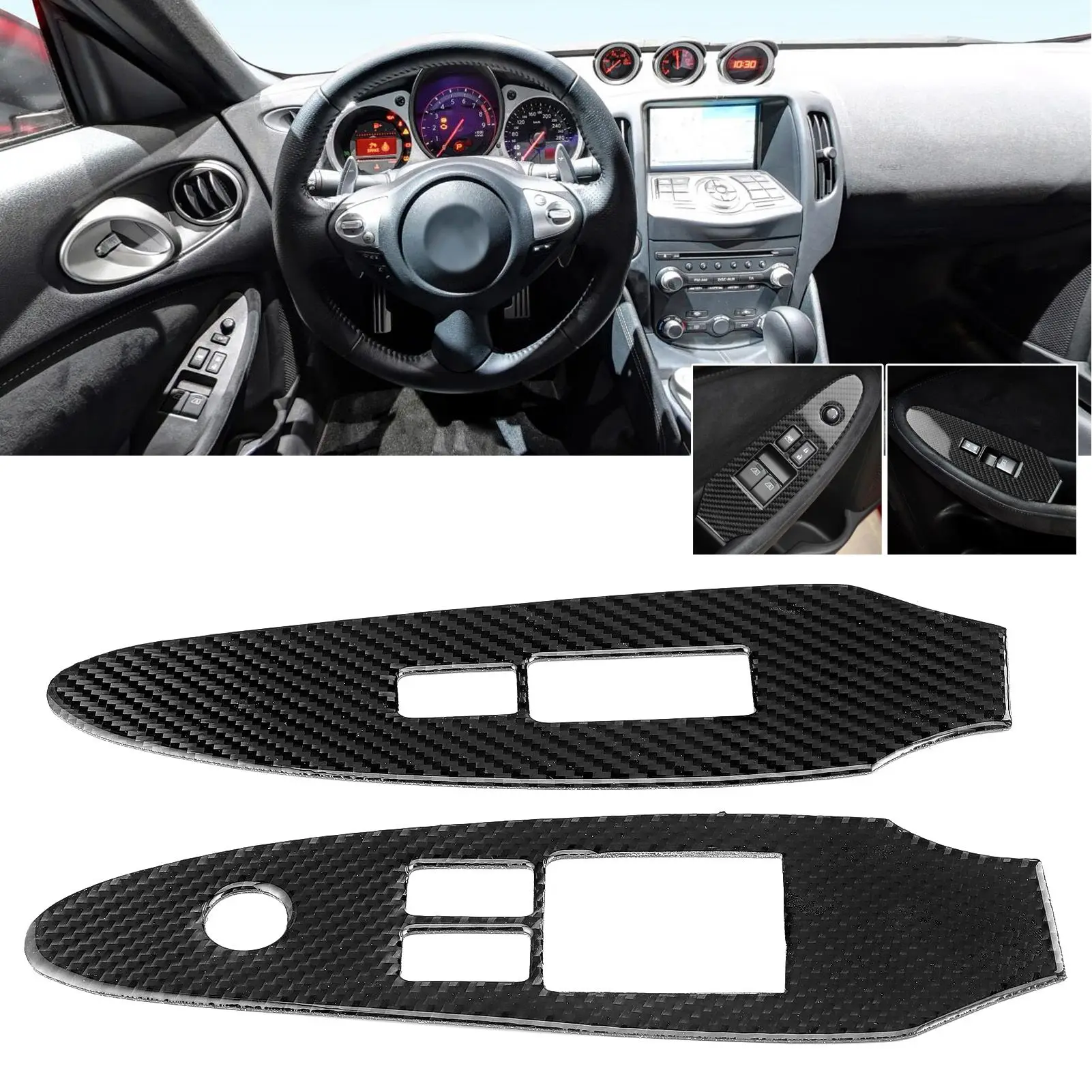 

2 шт., панель из углеродного волокна для Nissan 370Z Z34 2009 ‑ 2020LHD