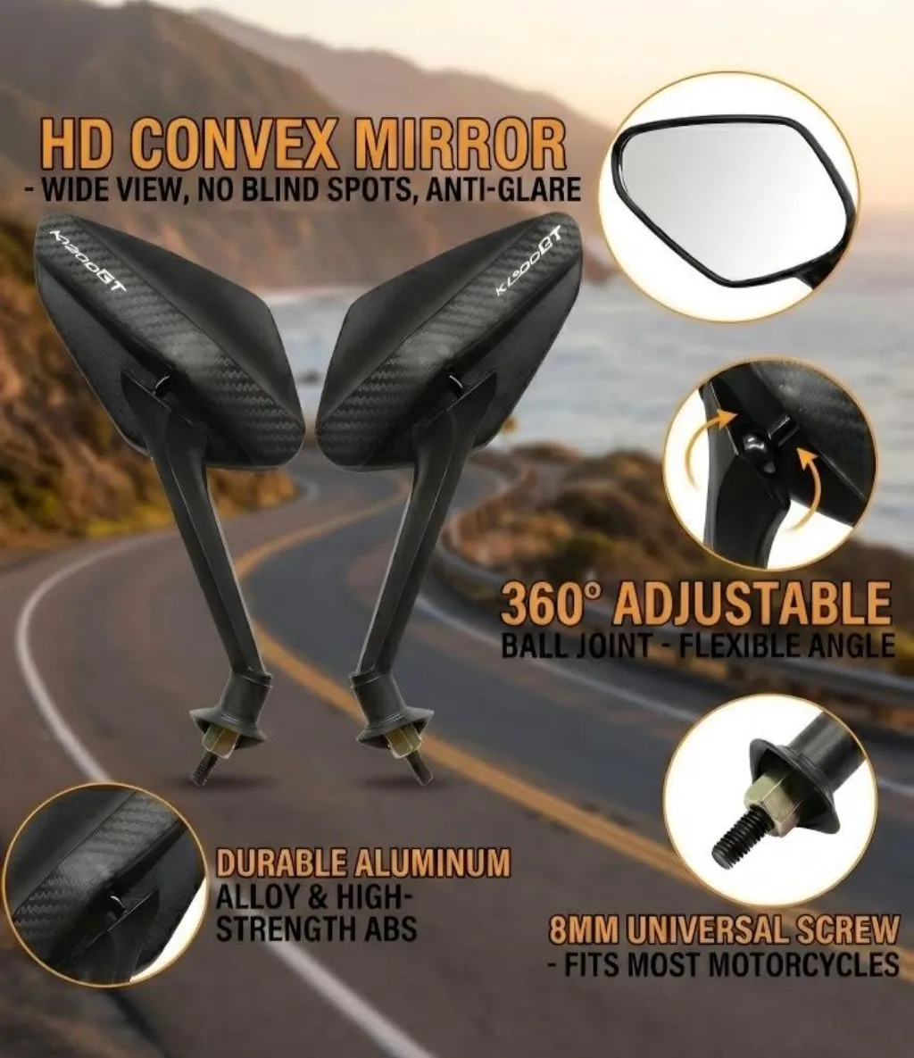 

For BMW K1300GT K1300R K1300S K1300 GT K 1300R K 1300S 1300R Ultimate Durability Carbon Fiber Antiglare Off-road Rearview Mirror