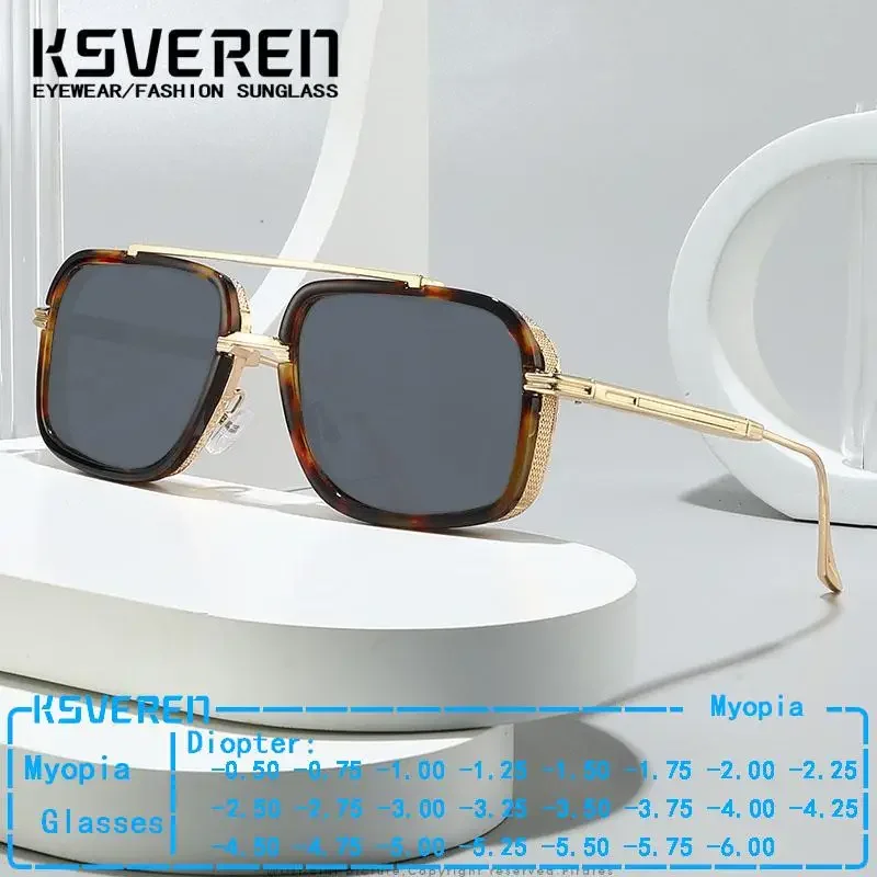 

Retro Square Punk Myopia Sunglasses Men Women Designer Tinted Nearsighted Eyewear Outdoor Shade Sun Glasses Negative Strength