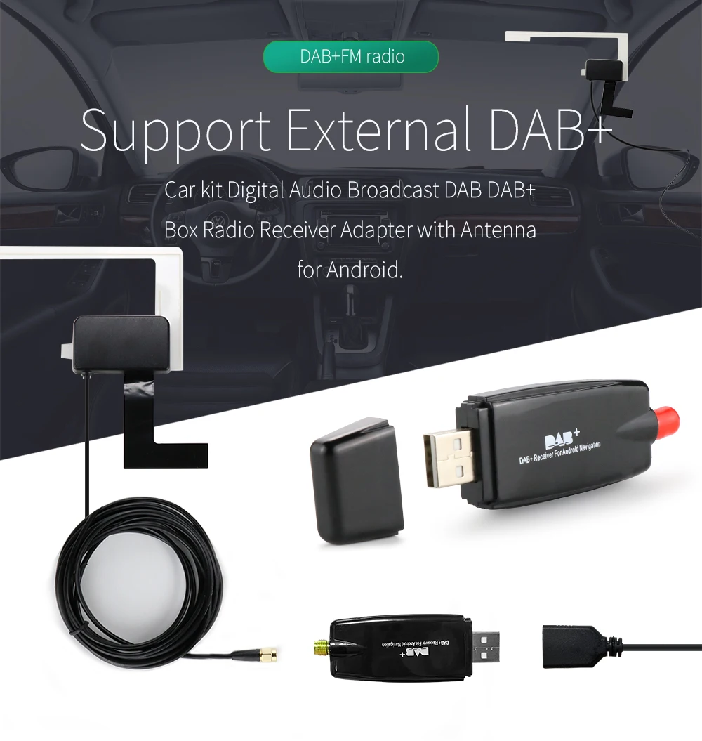 Hizpo Brand DAB + monitor BOX per auto, adatto per lettore multimediale che supporta DAB +