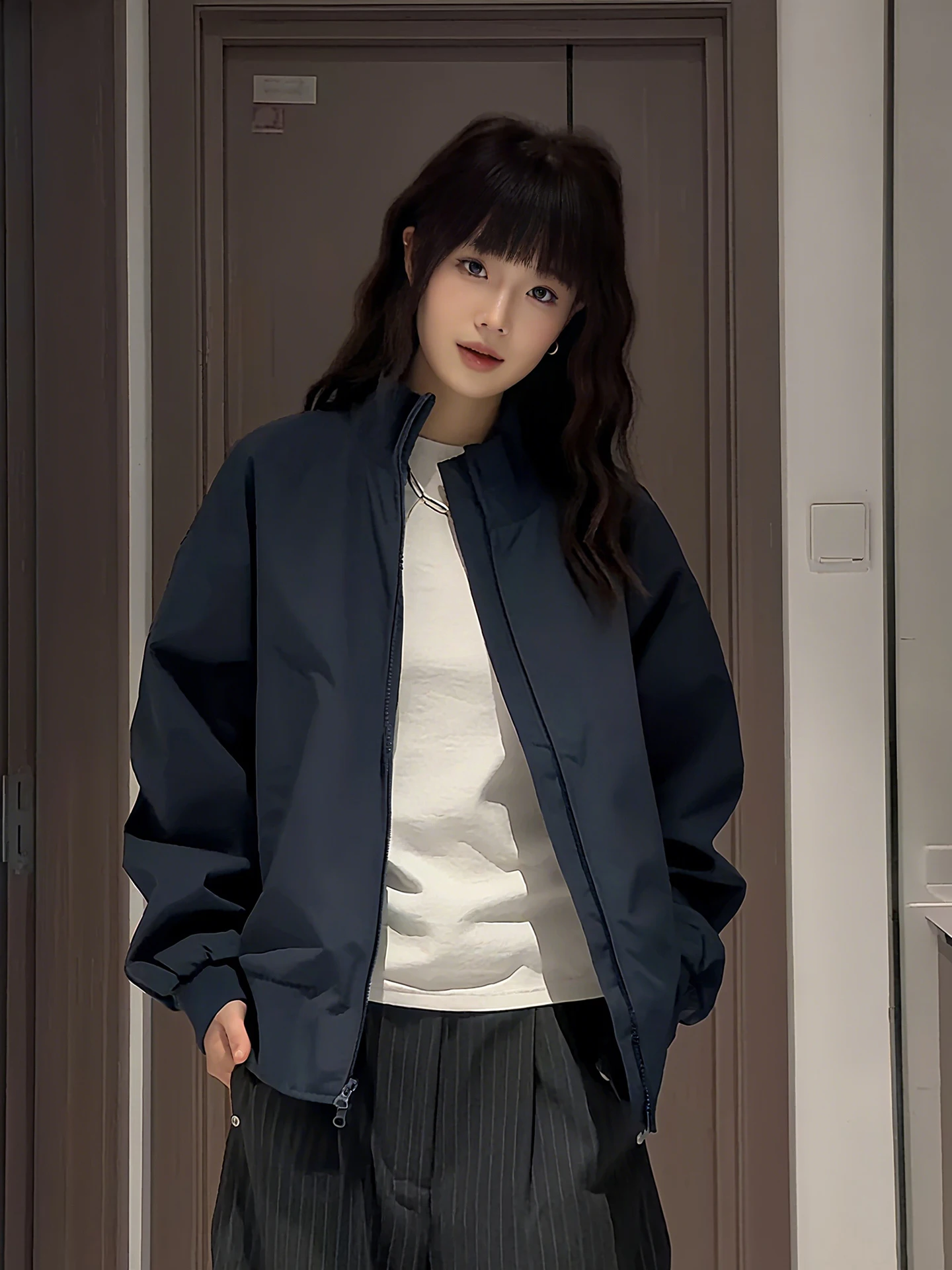 

Мужская куртка-бомбер Olive een Flight Jaet для ранней осени, в американском стиле Cleanfit, свободного кроя, для работы, верхняя одежда с воротником