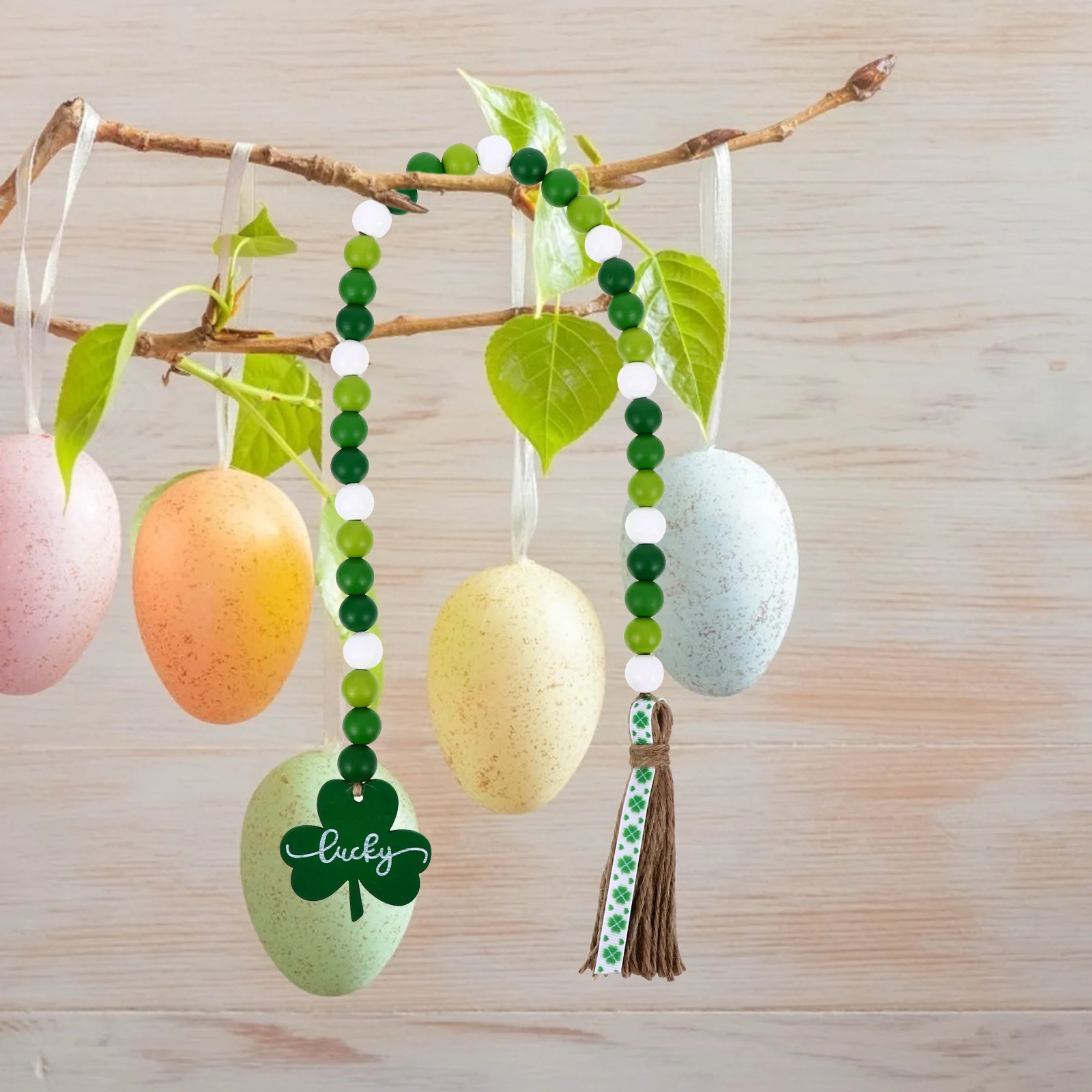 الخرز الخشبي سلسلة شنقا زخرفة مطرز ديكور للتعليق على الحائط للمنزل غرفة المعيشة غرفة نوم مكتب داخلي خشبي