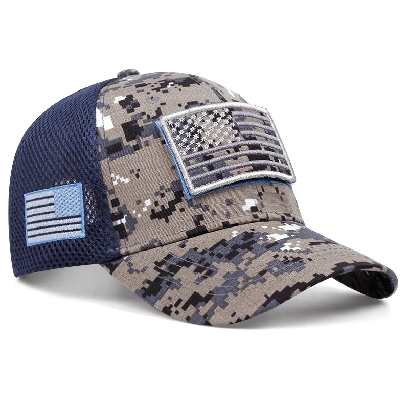 Autumn New Camouflage Tactical Baseball Caps For Men American Flag Trucker Hats For Men Summer Breathable Golf Cap Men Snapback