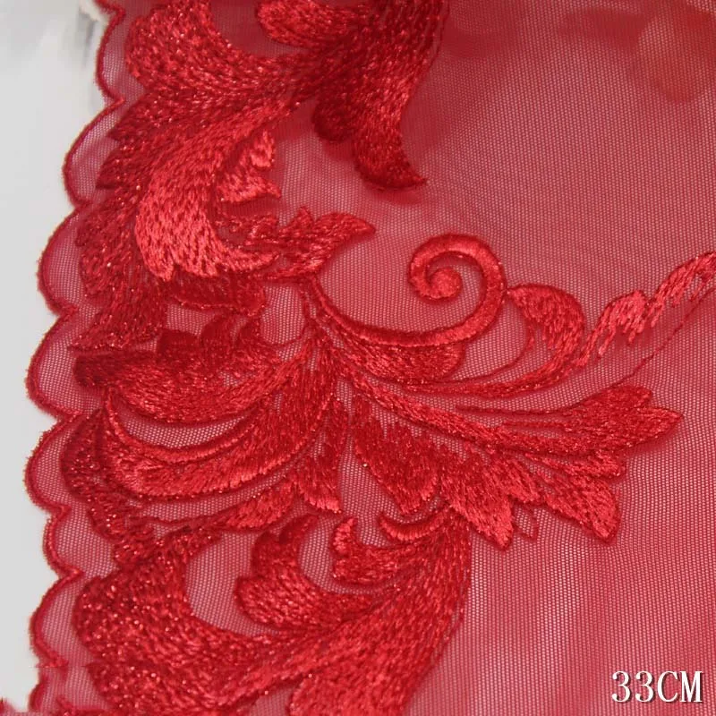 15 yarde rosso due toni ricamo floreale pizzo Trim per abbigliamento accessorio abito cucito Applique Costume tessuto di pizzo