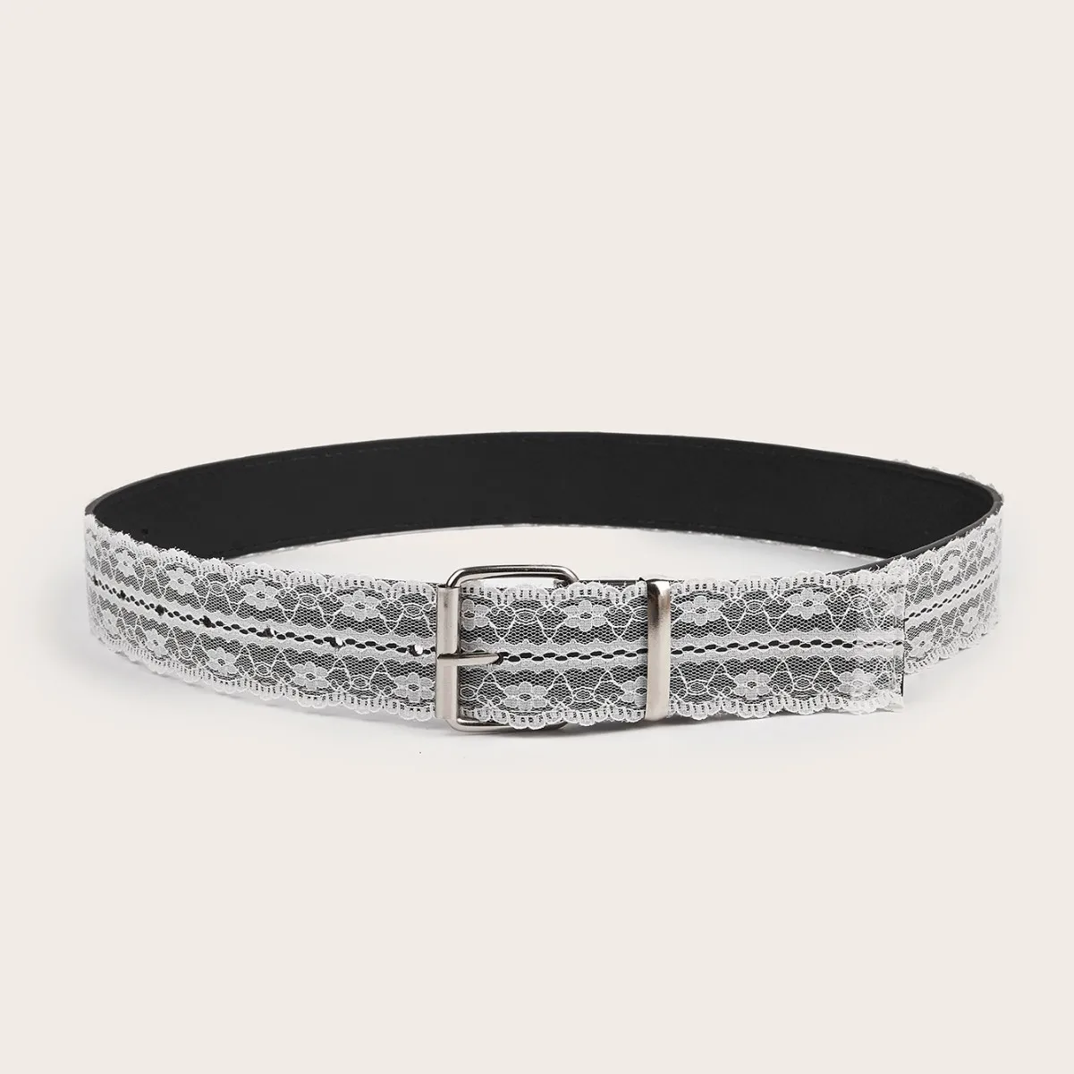 Beautiful Lace Waist Belt Leather Decor Accessory Gift Lace Waistband White Floral Casual Waist Strap Fashion Accent for Women