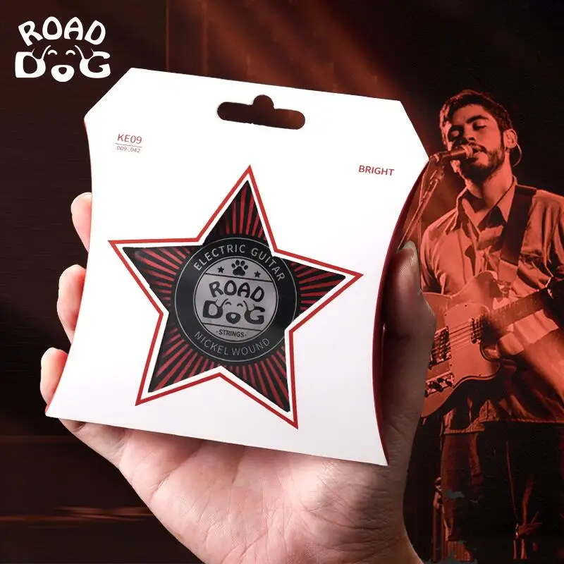 

ROAD DOG Coated Electric guitar strings. Nickel steel alloy material. Model KE-09/010.1 to 6 strings.