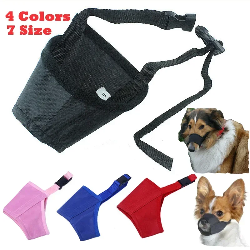 

Pet Nylon Adjustable Breathable Mask Bark Bite Mouth Muzzle Sleeve Grooming Anti Stop Chewing Dog Control