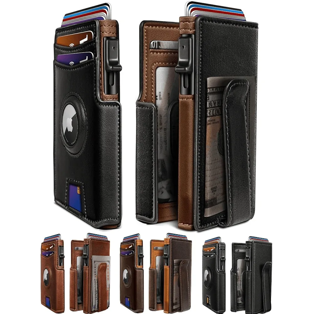 

Men's RFID Shielded Wallet, With Pop-Up Card Holder And Wallet, Durable Leather Material, Men's Business Wallet, Magnetic Flip Cover Men's Wallet, Multiple Colors Available, Multiple Card Slots, Identity Window, Daily Wallet