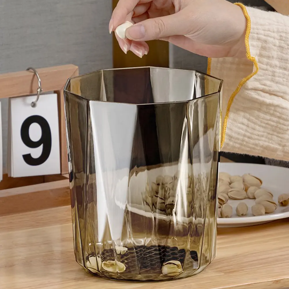 

1Pcs Transparent Multifunctional Trash Can Thickened Pet Storage Bucket for Home Office Kitchen Bedroom Garbage Holder