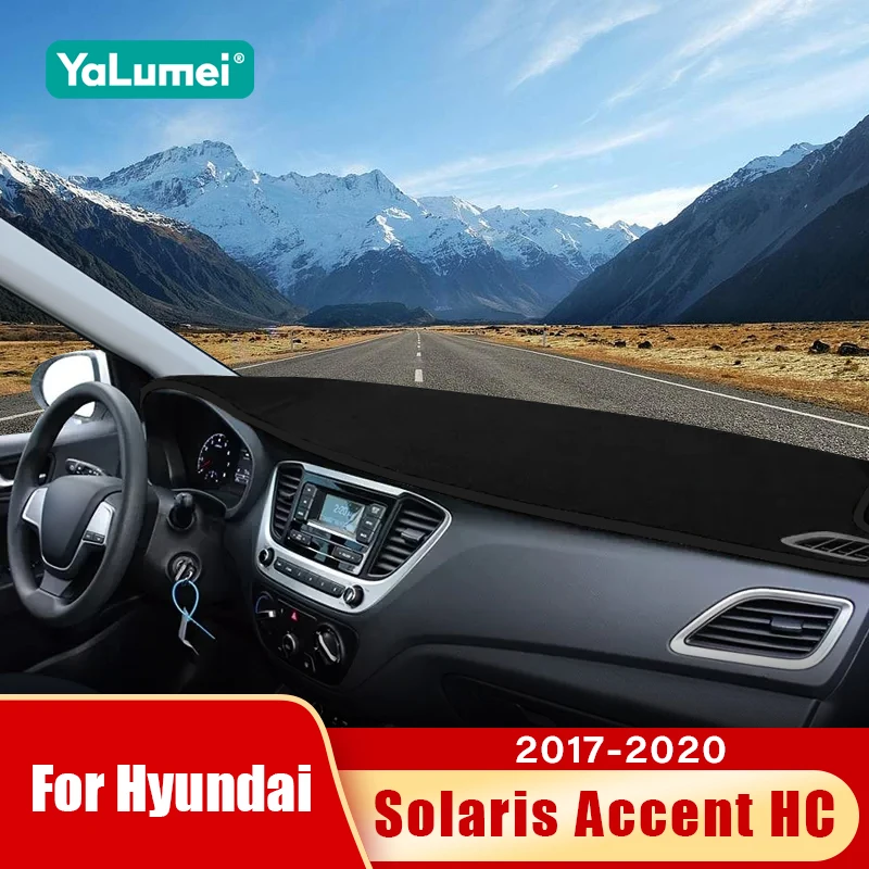 Für Hyundai Solaris Accent HC 2017 2018 2019 2020 Auto-Armaturenbrettmatte Sonnenschutzauflage Rutschfeste Wärmeisolierung Zubehör