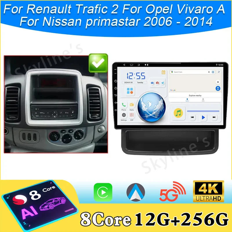 لرينو ترافيك 2 لأوبل فيفارو أ لنيسان بريماستار 2006 - 2014 راديو السيارة Carplay نظام تحديد المواقع والملاحة أندرويد السيارات رقم 2din BT