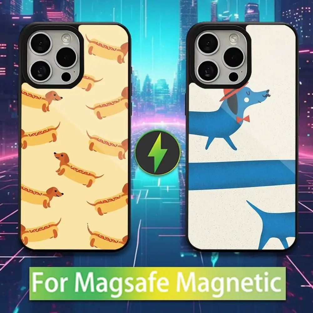 

Dachshund Cute Sausage Dog For iPhone Mini,13,Max,11,15,17,14,Plus,12,Pro,16,For Magsafe,Magnetic Wireless Charging Case