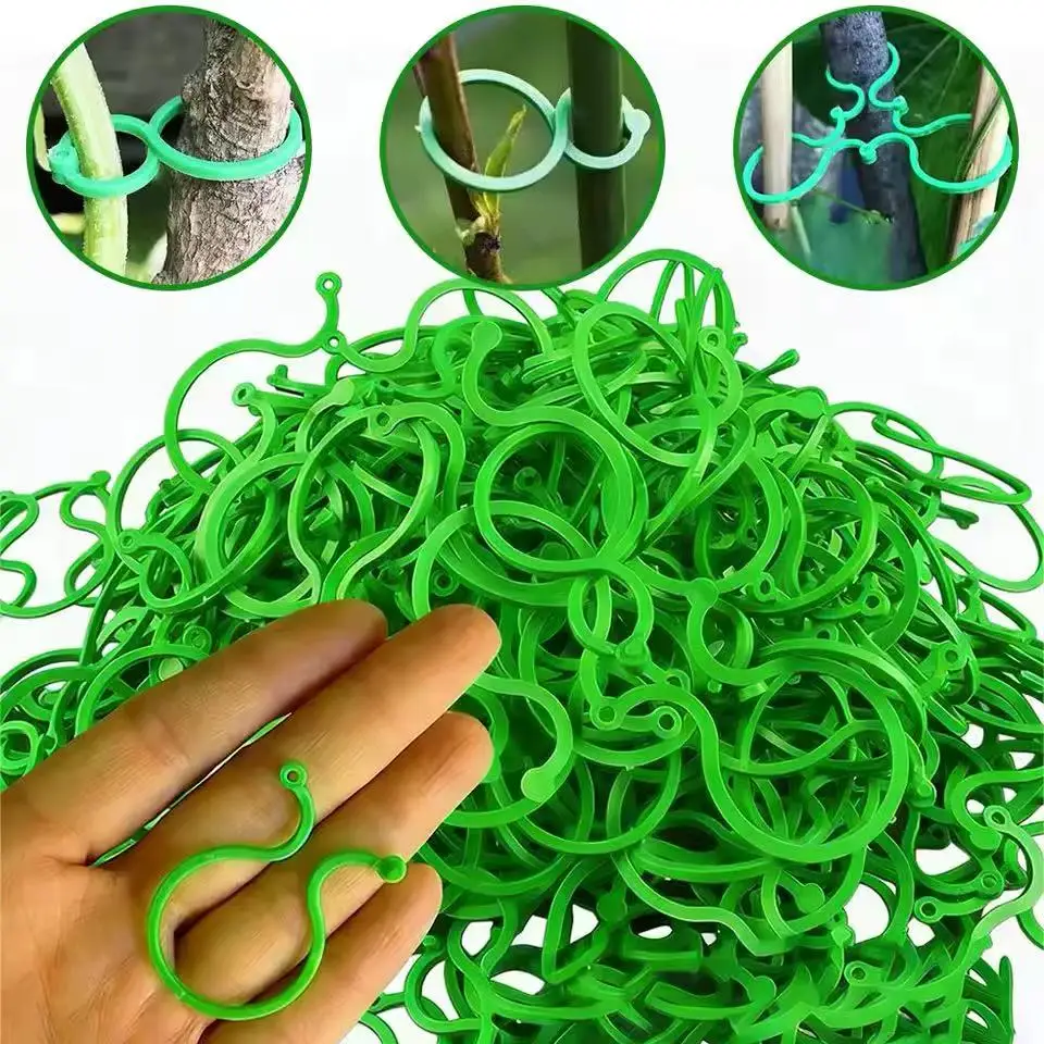 100 Stück Pflanzenclips für Kletterpflanzen, Tomaten-Rankhilfe Garten-Rankbinder Bündelclips Kunststoff-Rankhilfe Pflanzenstütze