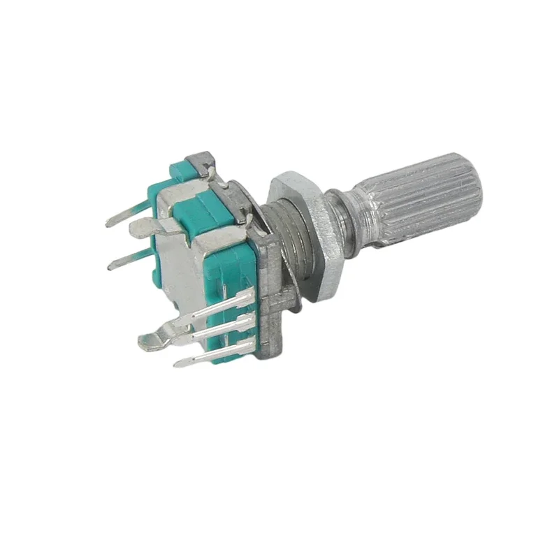 Codificador rotativo EC11 w, pulsador de 5 pines con mango largo de 15/20MM, interruptor de botón incorporado, 20 posiciones, 360 grados, 5 unidades por lote