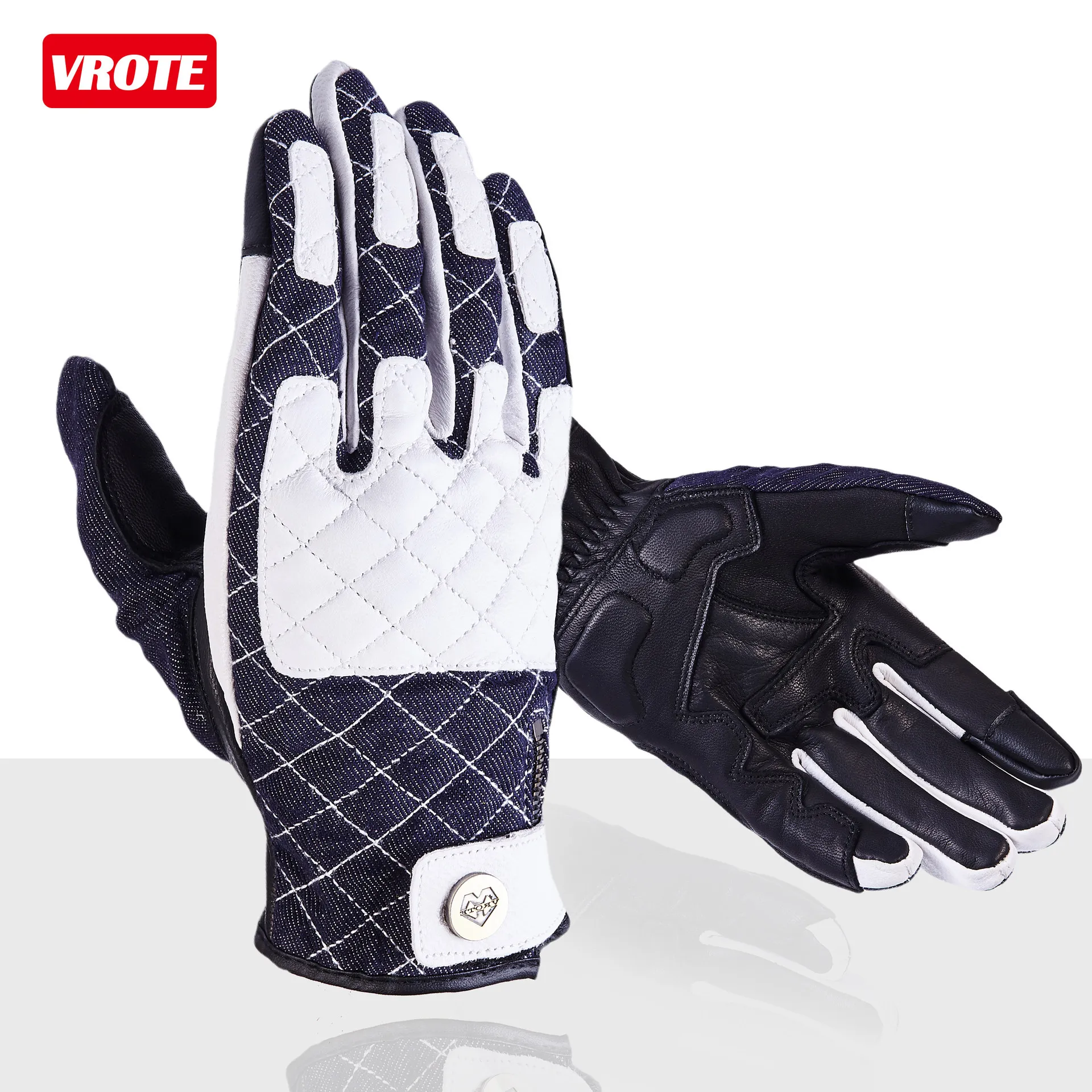Motorcycle retro riding motorcycle gloves winter cowboy touch screen windproof leather gloves