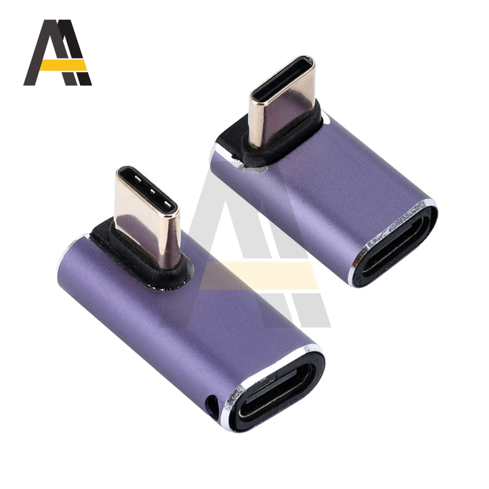 USB4.0 40Gbps Type-C 90 degree Adapter 240W 5A Type-C male to C-female adapter L-shaped Fast Charging Connector Extender