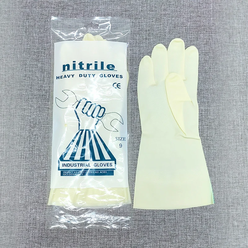 Nitrile Gloves Puncture Resistant Abrasion Resistant 33cm 38cm 45cm Sizes for Kitchen Dishwashing and Cleaning