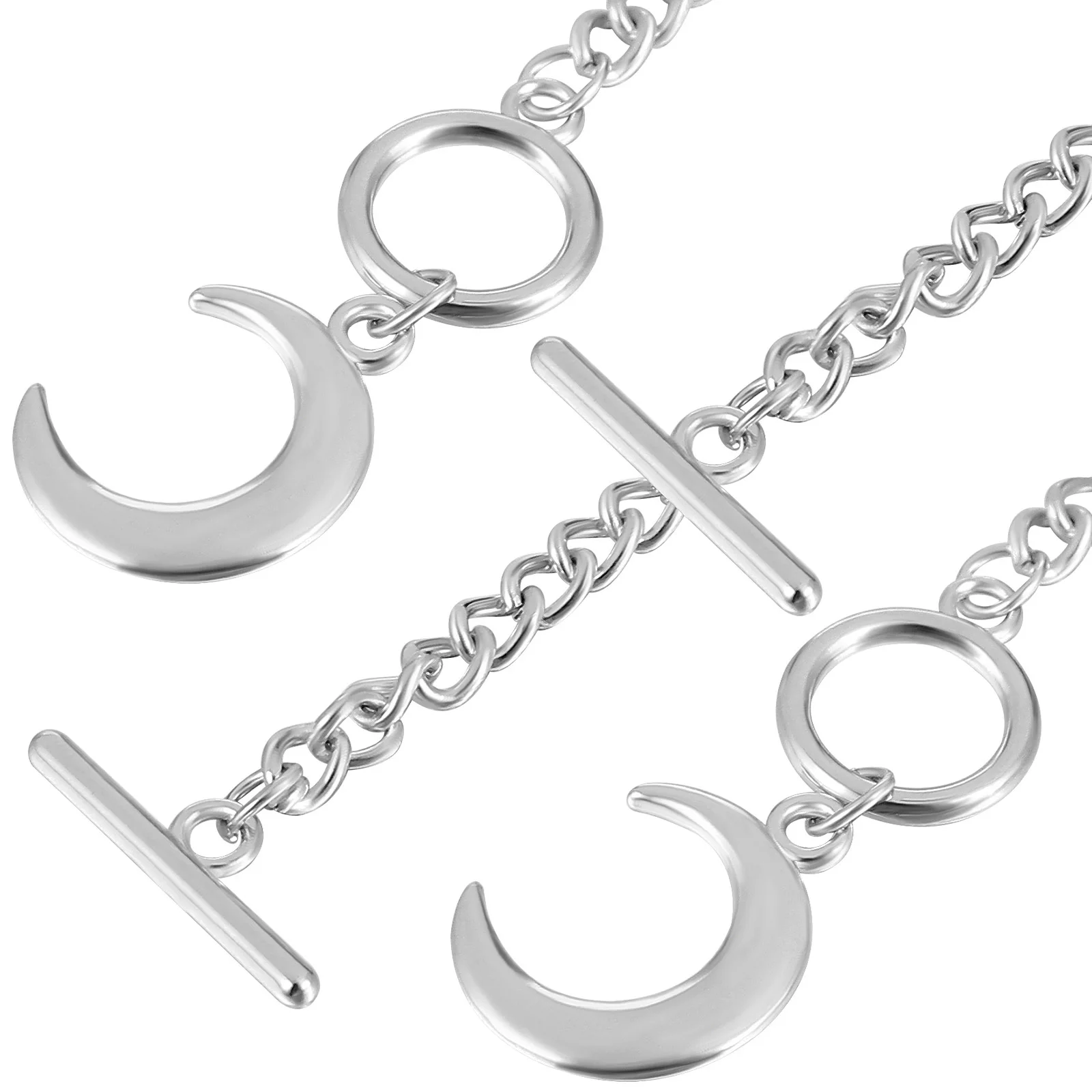 

2 Pcs Half Moon Necklace Fine Workmanship Necklaces for Women Pendant Jewelry Alloy Pendants Delicate