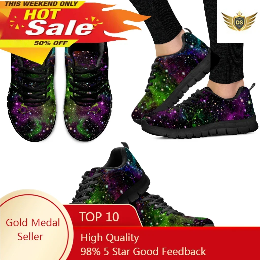 Red Galaxy Universe Flat Shoes Women Summer Breathable Comfortable Sneakers Cartoon Students Shoe Zapator De Mujer