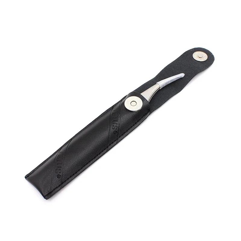 Vetus False Eyelash Planting Tweezers Gold Feather / Dolphin Shape Stainless Steel Pinzas with leather Case