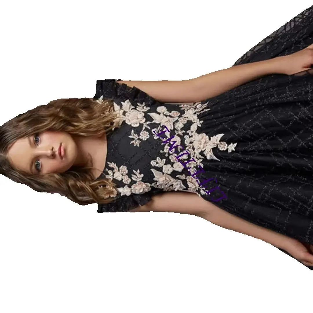 

Элегантное классическое платье А-силуэта без рукавов с цветочной аппликацией и плиссировкой, длиной в пол, для девочек, на Первое Причастие, с возможностью индивидуального пошива