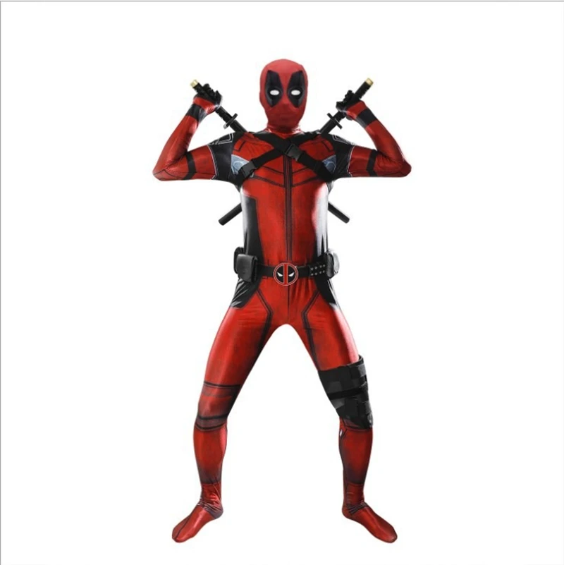 MINISO Deadpool Cosplay Costumes Boys Men Superhero Bodysuit Jumpsuit with Mask Accessories Halloween Party Clothes Outfits