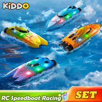 RC Boat Speedboat Racing High Speed 2.4G Waterproof Double Motor with Light Remote Control Professional Toys for boys Xmas