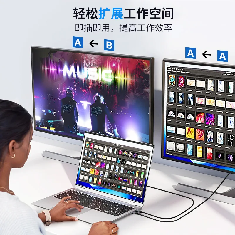 Type-c To Hdmi 1.8m 4K60hz Mobile Phone Same Screen Adapter Cable Computer Expansion Screen Projection Converter
