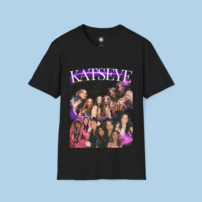 Katseye T-shirt Kpop Fan Tee Unisex Graphic Print T-Shirt for Katseye Fans Casual Streetwear Gift Idea Trendy Cotton T-shirt