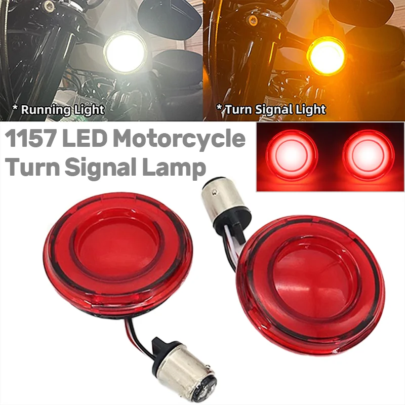 1157 LED Motorcycle Turn Signal Lamp 12V Retro Red High Brightness For Harley Softail Dyna Breakout Sportster Touring CVO