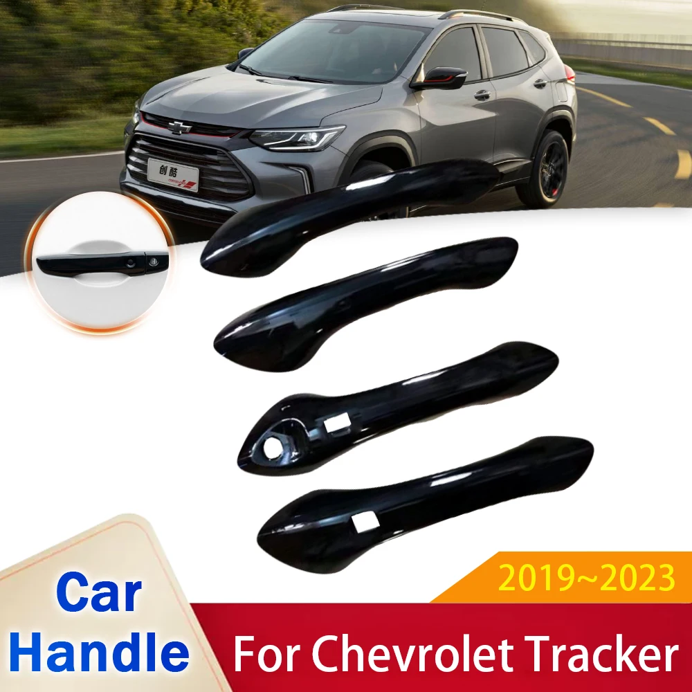 for Chevrolet Tracker RS 2019 2020 2021 2022 2023 Gloss Black Door Handle Cover Trim Car Styling Accessories Anti-Rust Stickers