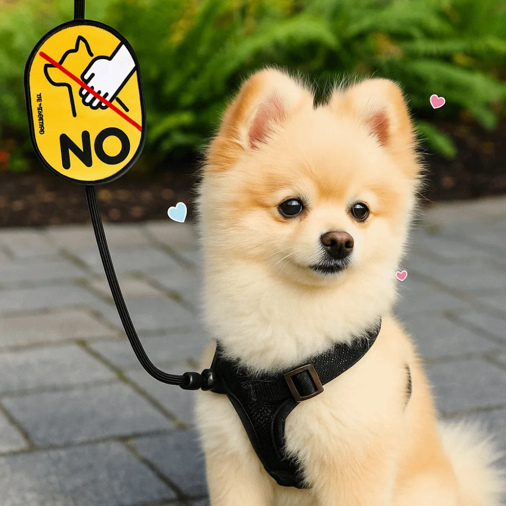 ملصقات اجتماعية للحيوانات الأليفة مقاومة للماء، شارات كرتونية مزخرفة لتهوية الكلاب على الوجهين، ملصق تذكير اجتماعي للكلاب، تجمعات الحيوانات الأليفة #2