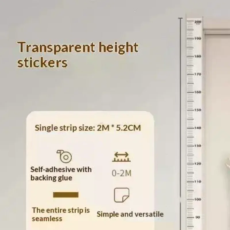 2m Wall Height Measurement Card - Easy-to-Read Durable PVC Material Writeable & Removable Ideal For Room Decor Wall Decorations