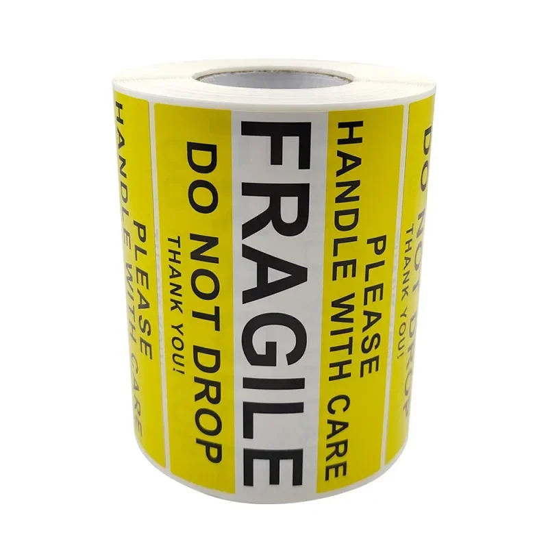 New 2.5x4 Inch/500pcs "Handle With Care Fragile DO NOT DROP Thank You" Warning Sticker Fragiles Caution Packaging Transportation