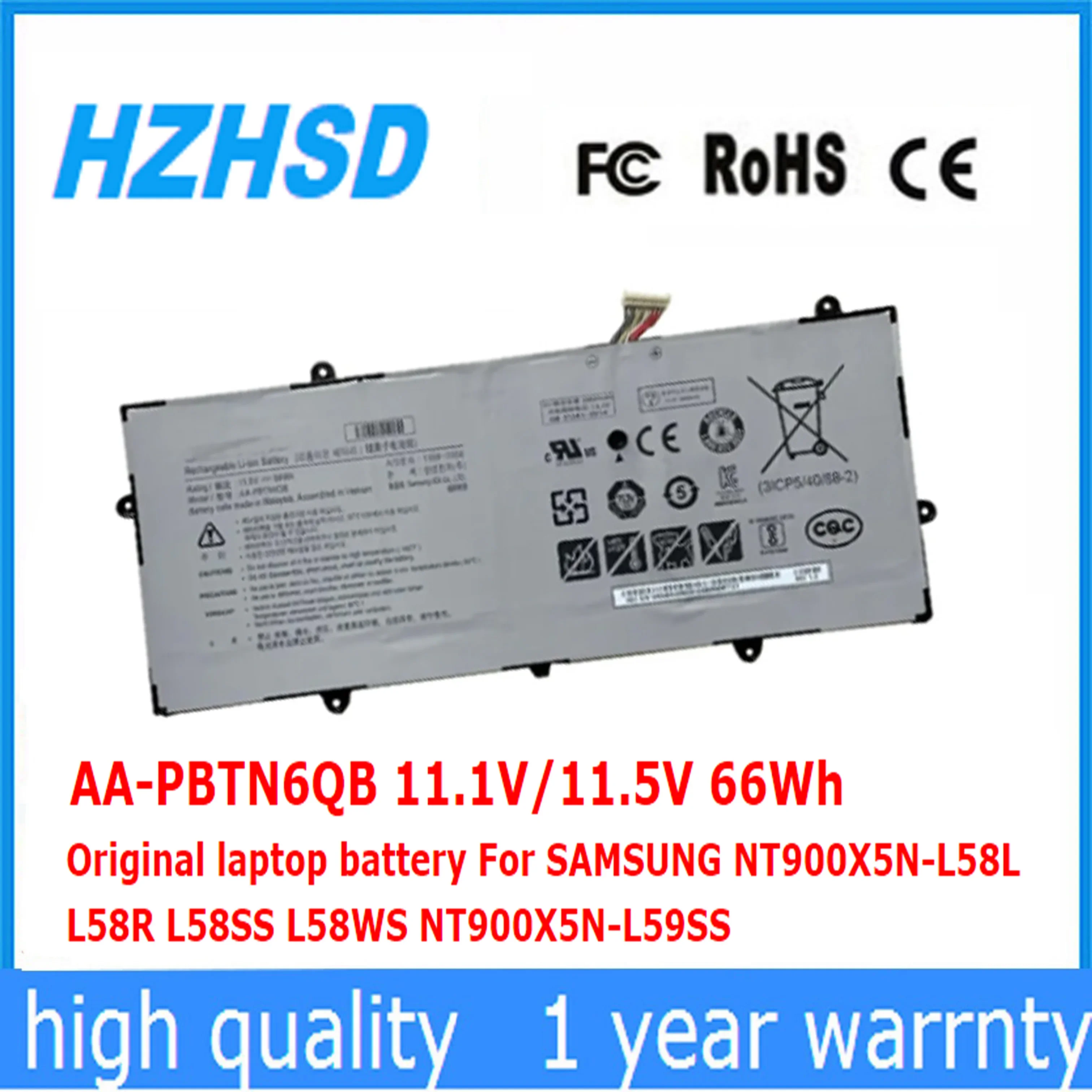 

AA-PBTN6QB 11.1V/11.5V 66Wh Original laptop battery For SAMSUNG NT900X5N-L58L L58R L58SS L58WS NT900X5N-L59SS