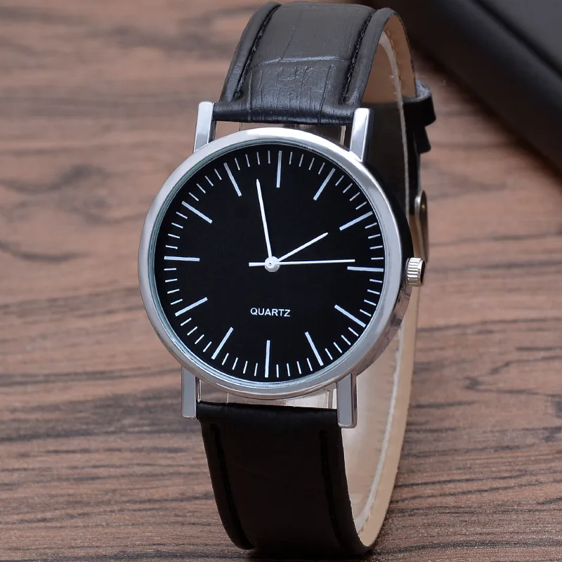 Casual Men Quartz Watches Round Dial Men Watch Elegant Quartz Watch Adjustable Faux Leather Strap High Accuracy Men Wristwatch