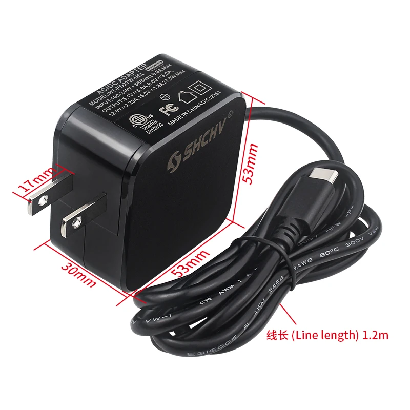 Power Supply PD 27W 5.1V 5A USB Type-C Power Adapter EU US UK Plug for Raspberry Pi 5 RPI 5