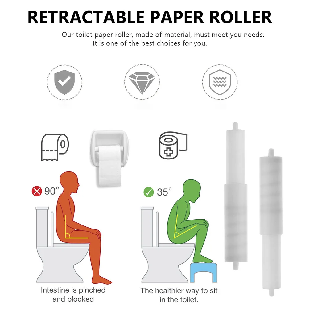 Hotel Embedded Roll Paper Box Spring Bracket Toilet Rod Rollers Plastic Tissue Holder Simple Home