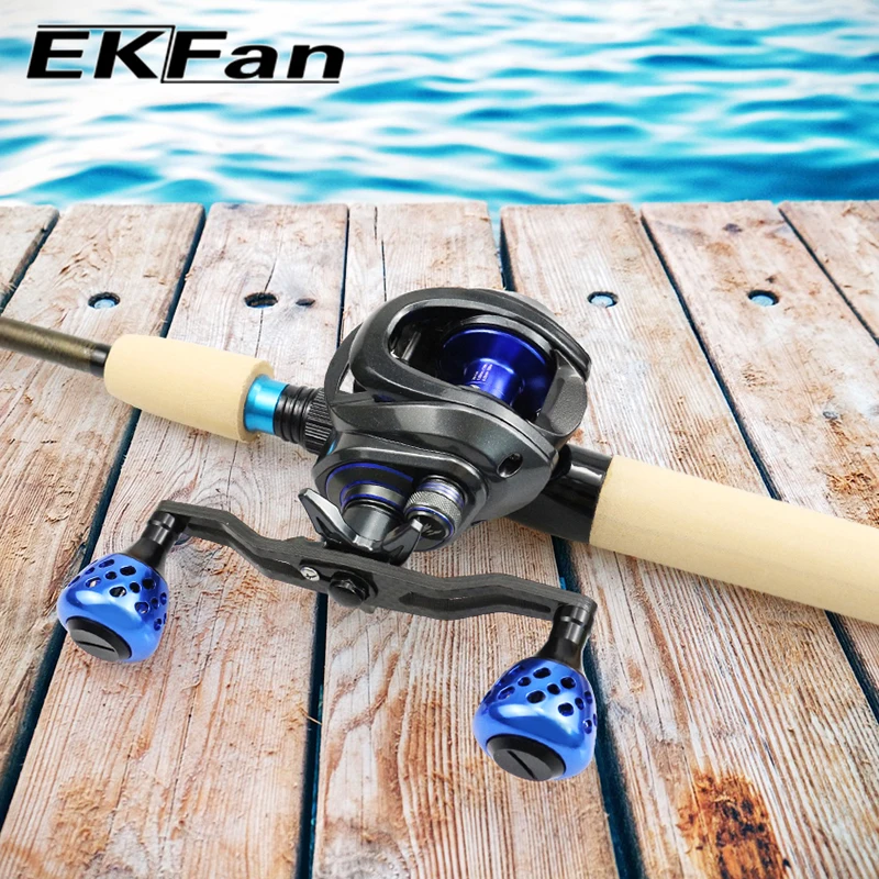 EKfan 130MM Kohlefaser-Baitcasting-Angelrollen-Griff für A/S/D 7*4/8*5mm Loch Doppel-Legierungs-Knopf Köderrollen-Griff – Detail 3