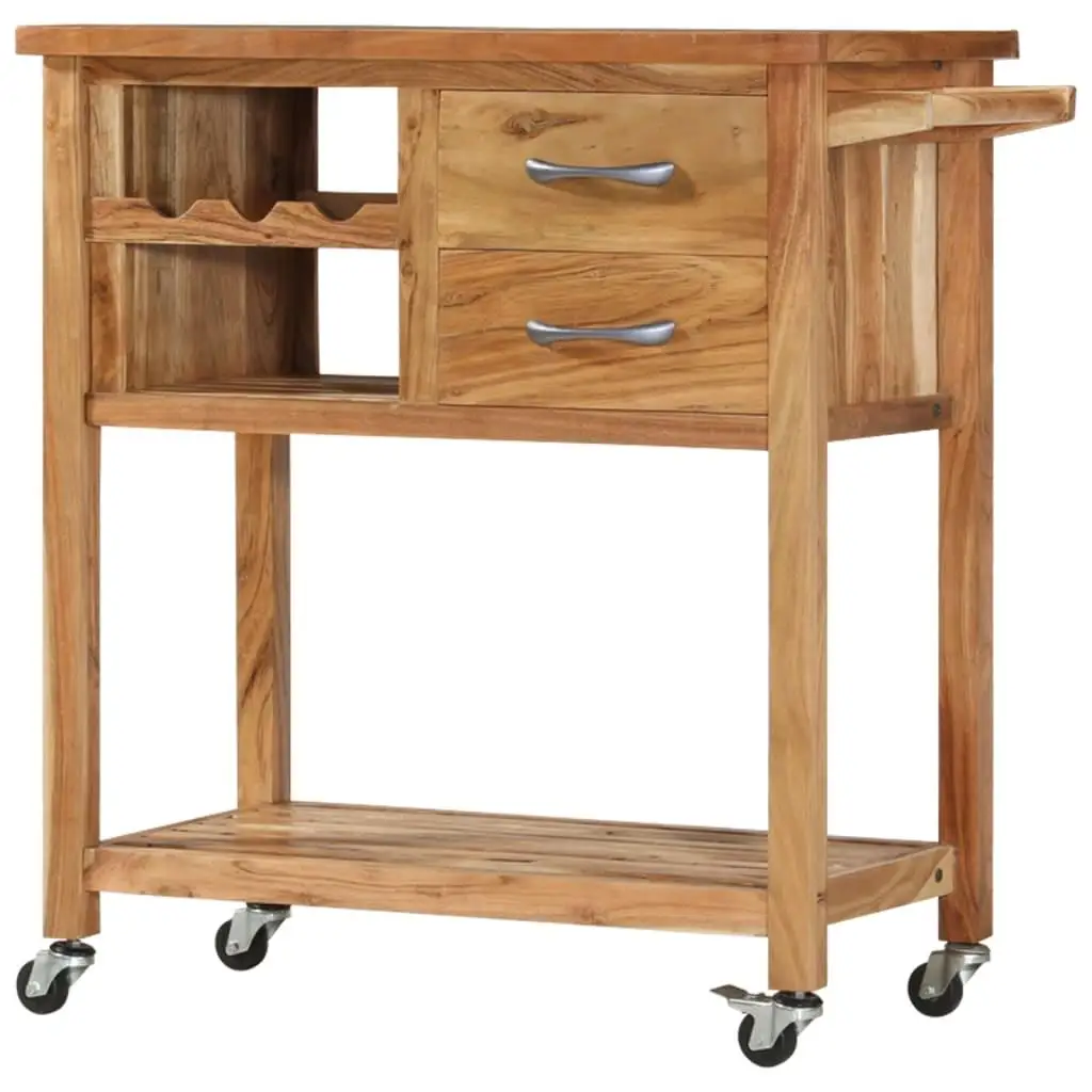 

Solid Wood Acacia Kitchen Trolley - 31.5x17. for X3 5.8 Modern Storage Cart