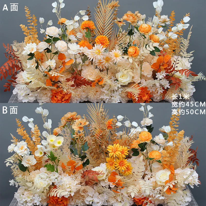 New wedding large-scale floor flower arrangement simulated silk flower finished product decoration eucalyptus flower arrangement