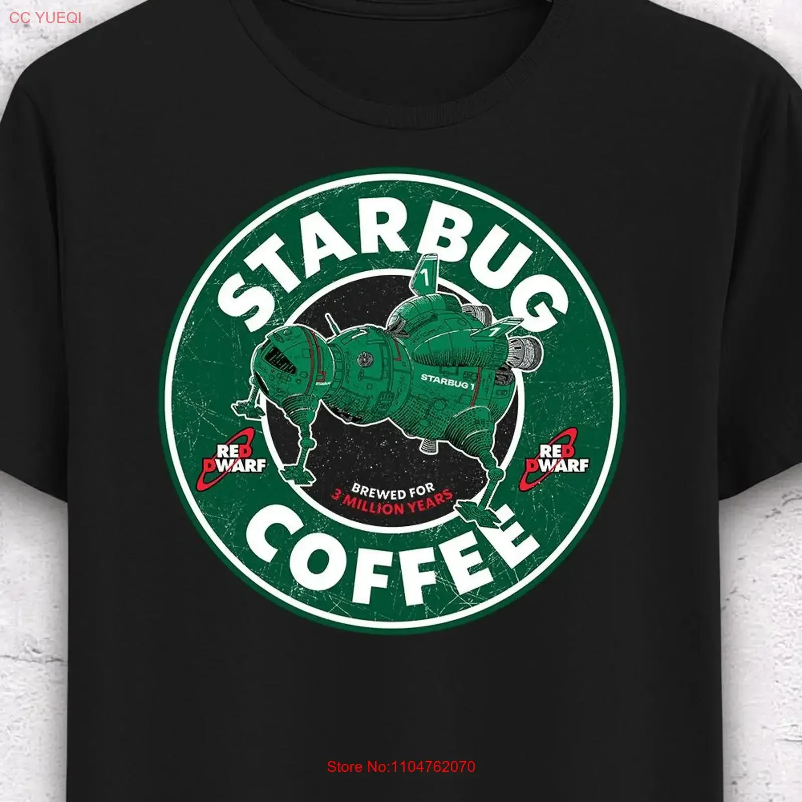 Starbug Coffee T Shirt Red Dwarf Jupiter Mining Corporation  Fit vintage Washed Stretched Casual Comfortable streetwear