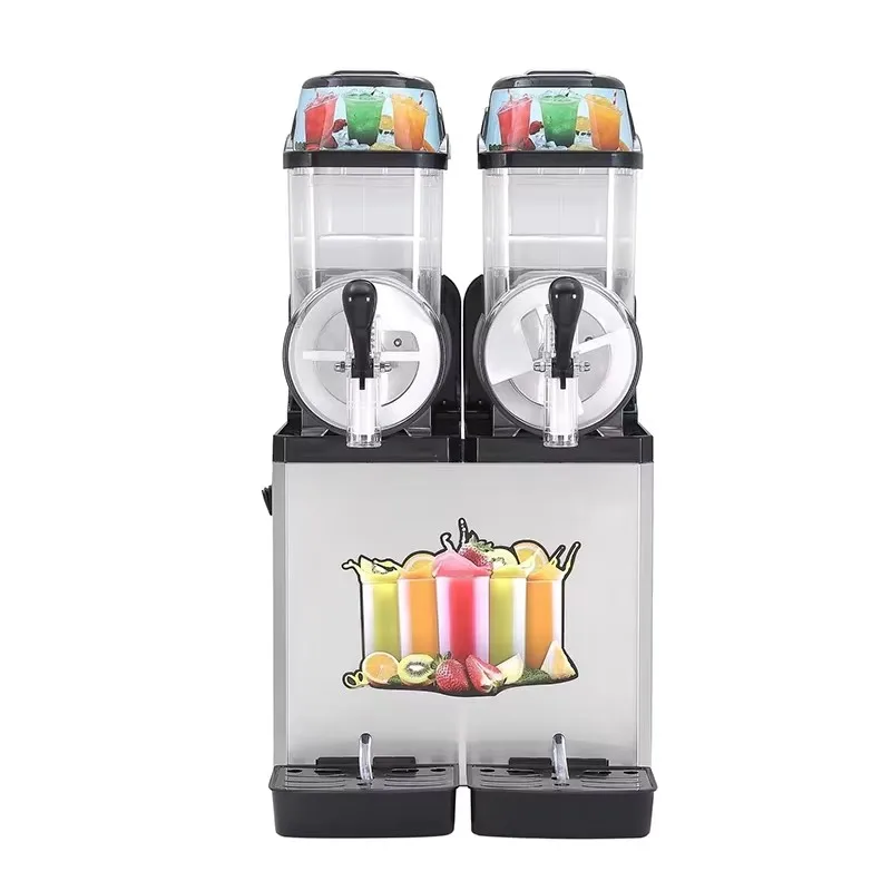 

Commercial Smooth ice cream slush machine 12L+12L Frozen TwoTanks Slush Making vending Machine home cheap slush machine